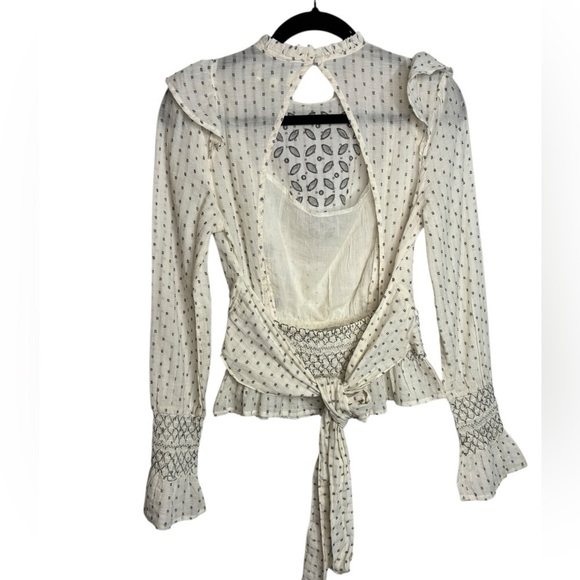 Rahi Cali Whimsy Ventura Victorian Embroidered Open Back Cotton Top Small - Picture 7 of 14